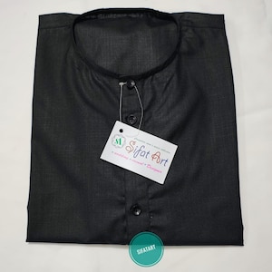 Black kurta Handmade Kurta Men Indian Traditional Kurta For Men&#39;s 100% Cotton Kurta Solid Black Kurta Wedding Kurta Stylish only kurta