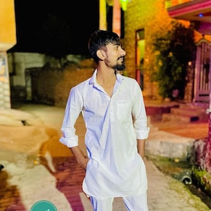 White kurta Handmade Kurta Men Indian Traditional Kurta For Men&#39;s 100% Cotton Kurta Solid cotton Kurta Wedding Kurta Stylish only kurta
