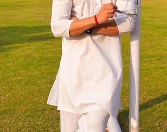 Handmade Cotton Kurta Pajama Set: Men's Party Wear Suit