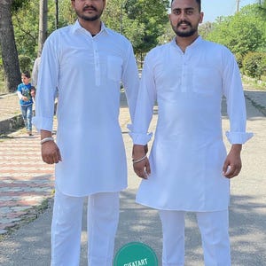 Men&#39;s Kurta Pajama Handmade Kurta Men Indian Traditional Kurta For Men&#39;s 100% Cotton Kurta Solid Color Kurta Wedding Kurta Stylish kurta set
