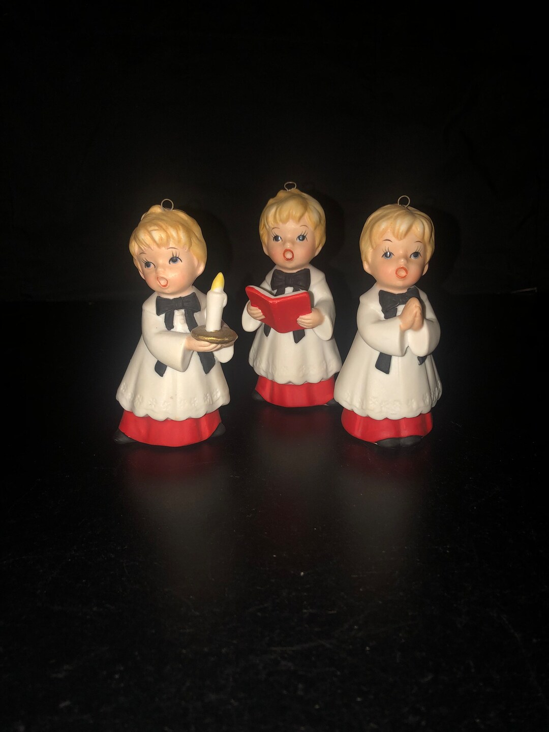 Vintage HOMCO Christmas Choir Figurines Ornaments Set of 3 Etsy