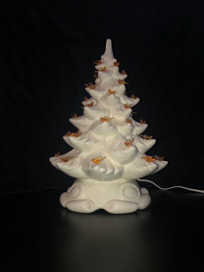 Vintage White Ceramic Christmas Tree Etsy