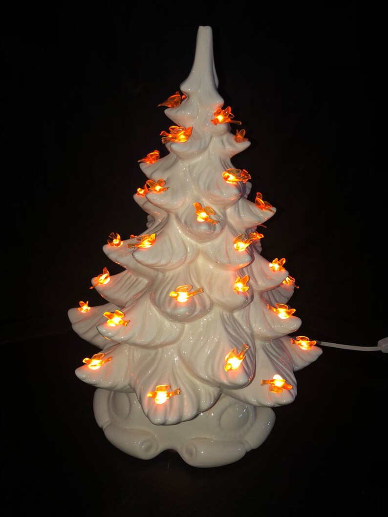Vintage White Ceramic Christmas Tree Etsy