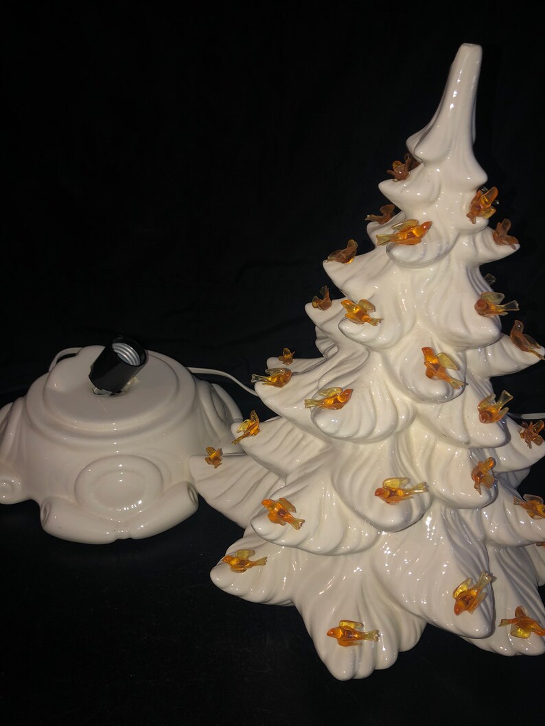 Vintage White Ceramic Christmas Tree Etsy