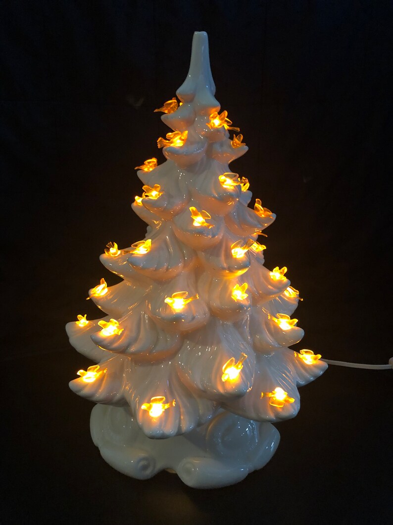 Vintage White Ceramic Christmas Tree Etsy