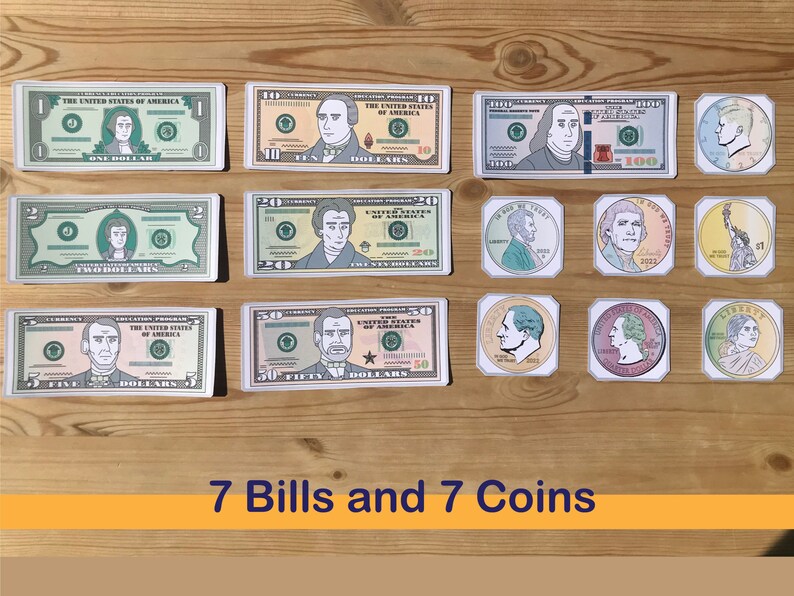 US Coins and Bills Printable, Kids Money Activities - Etsy