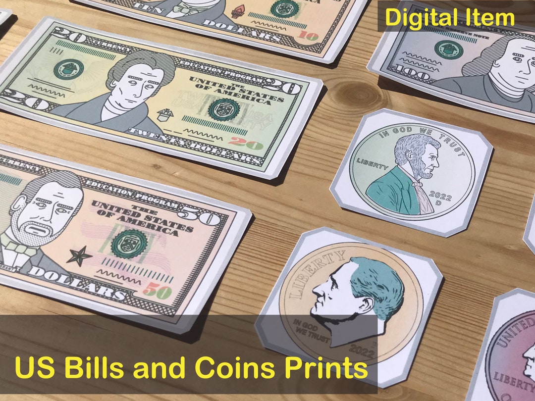 US Coins and Bills Printable, Kids Money Activities - Etsy