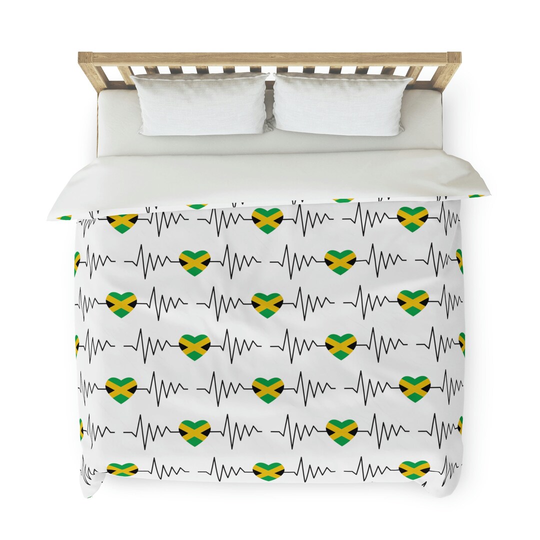 Jamaica Flag Duvet Cover Jamaica Bedding Jamaica Throw Jamaica Etsy