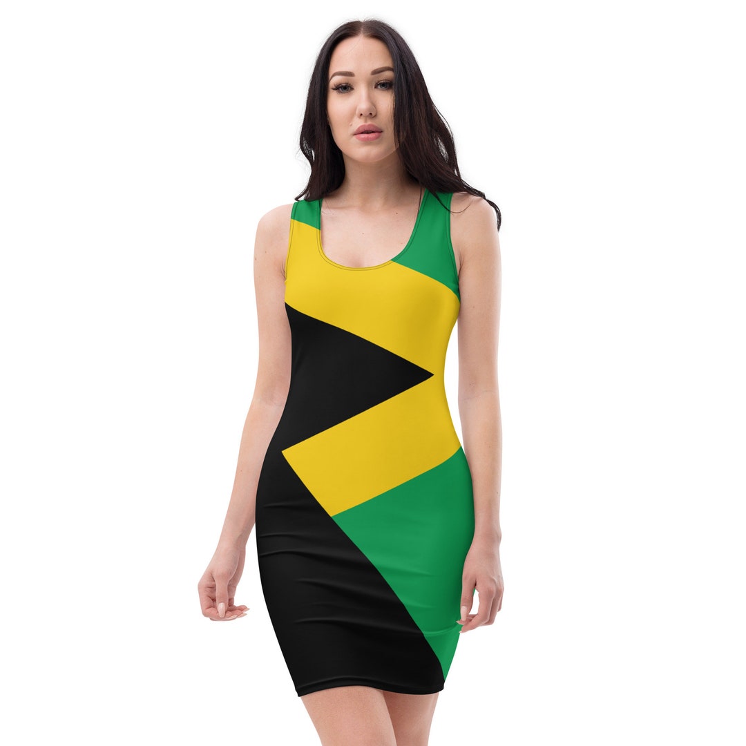 Jamaican Flag Dress Women's Heart Flag Jamaica Reggae Etsy