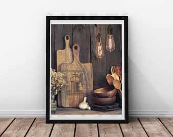 Granja estilo cocina pared arte digital descargar fotos personalizadas decoración única fotografía de cocina