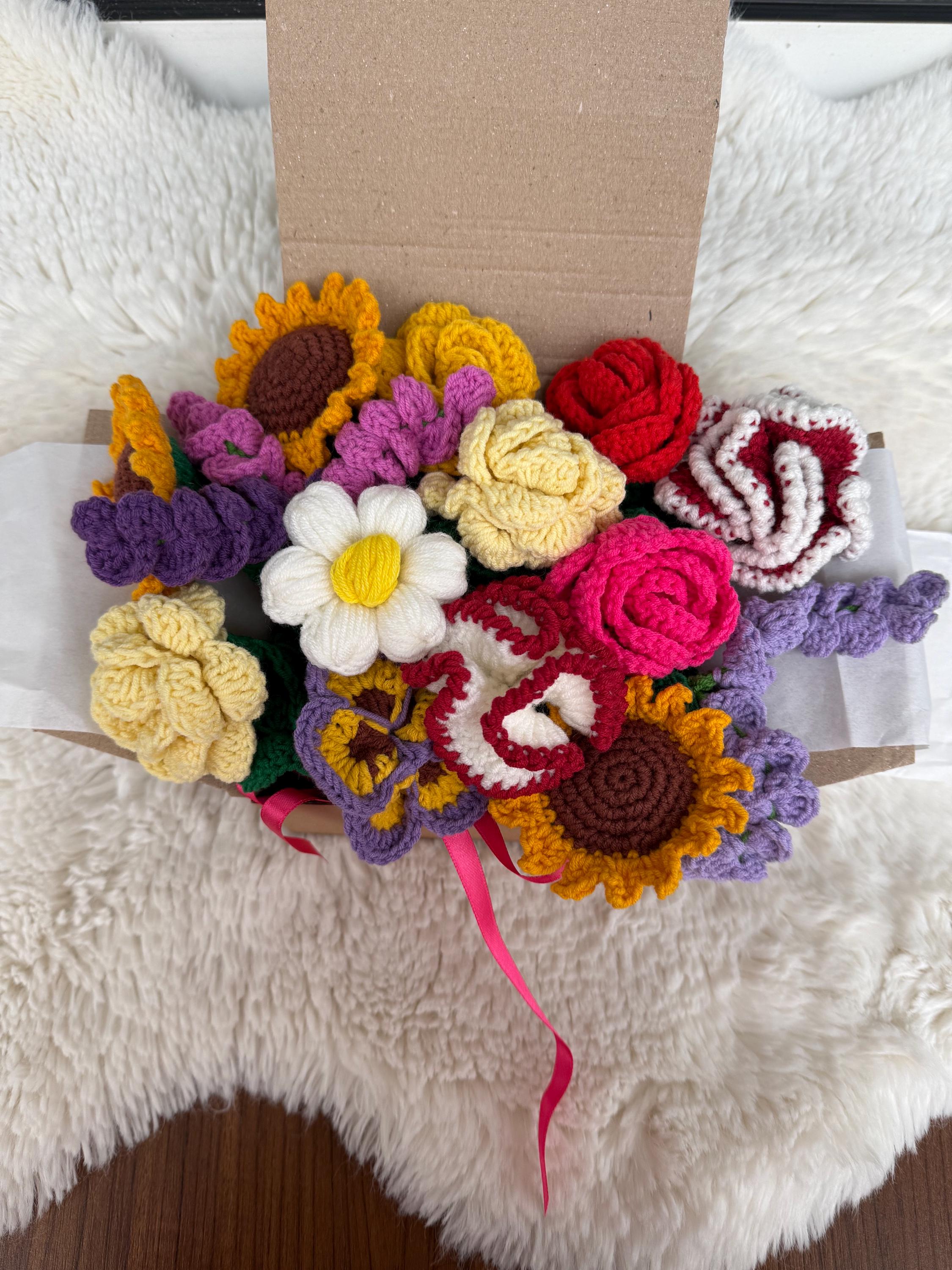 Coperta Bouquet Di Rose All'Uncinetto | Floreale Lavabile | Regalo Per Festa Della Mamma