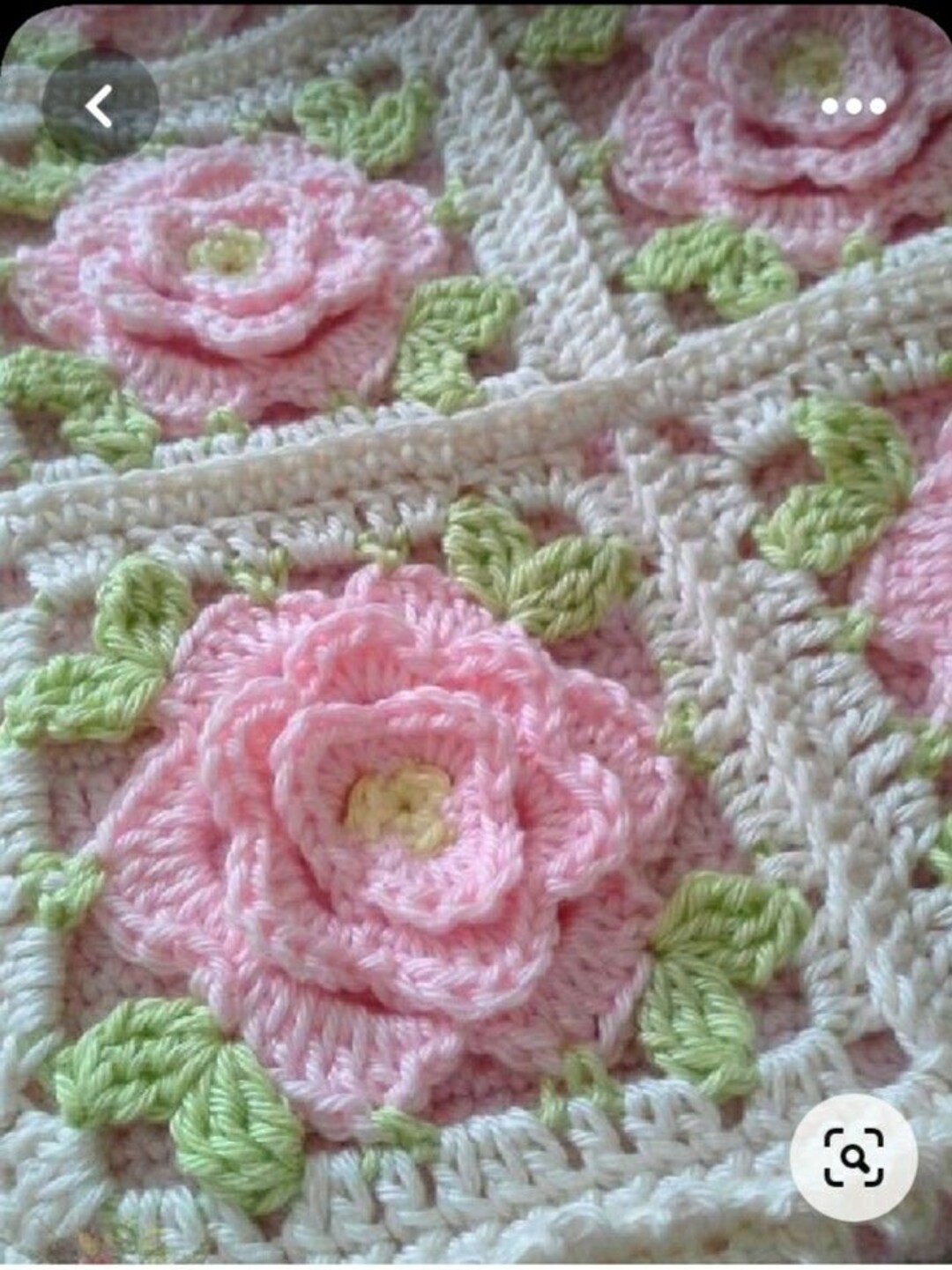 Crochet Pink Rose Granny Square Blanket Bedspreadsofa Etsy