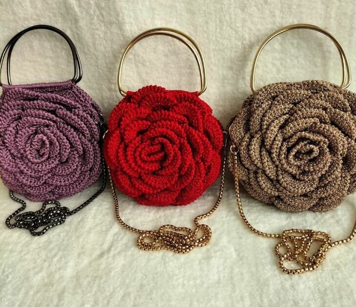 IRO ♥ STRING CROCHET TOTE BAG /追跡付 Crochet Tote Bag, Dusty Rose Bag, Polyester Rope + Gift