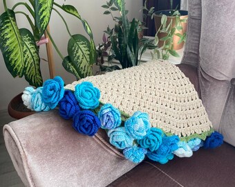 かぎ針編みのフラワーブーケブランケット、かぎ針編みのジャンボ3D