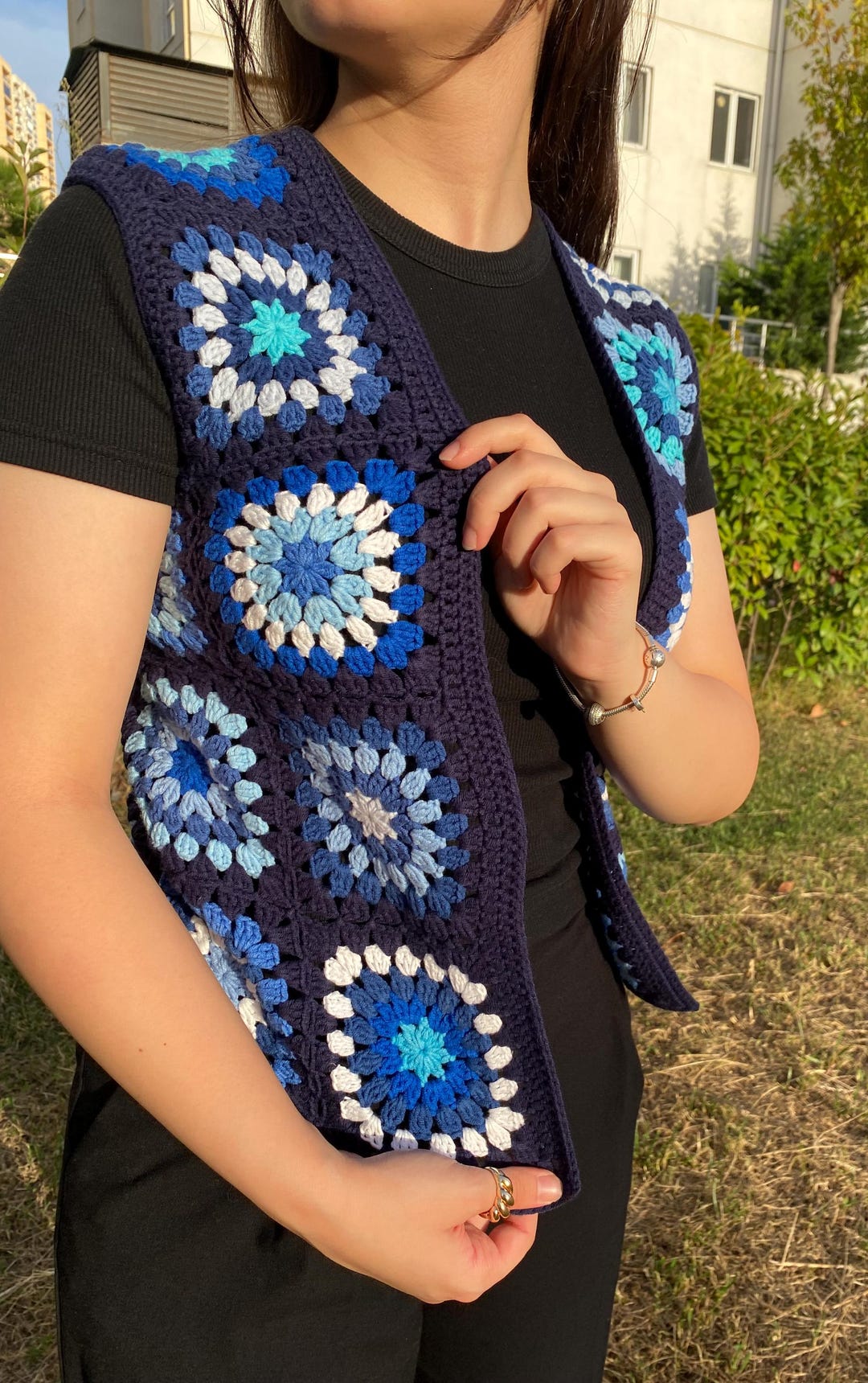 Granny Square Boho Vest Crochet Pattern Free Crochet Patchwork