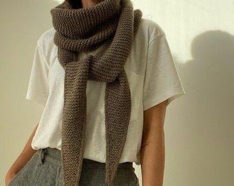 Sophie Scarf, Handmade Long Wool Scarf, Knitted Scarf, Sophie Shawl Wrap, Knitted Neckerchief, Winter Accessories, Unisex Gift Shawl