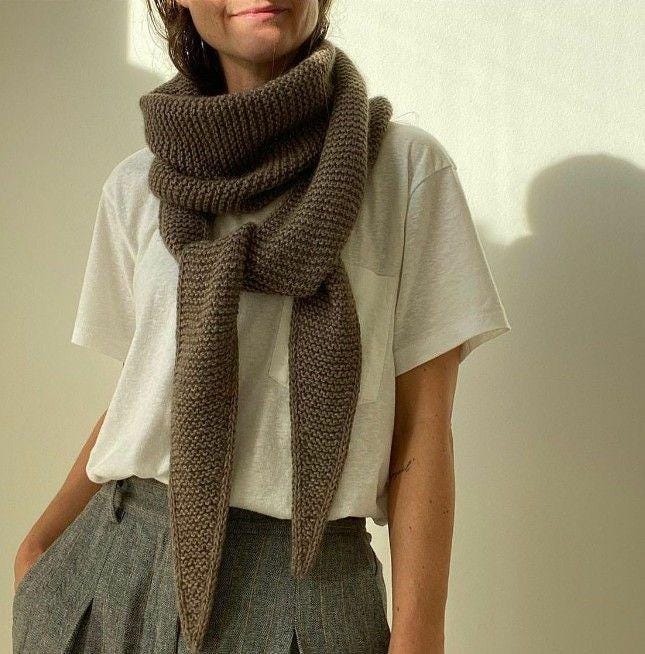 小物 DRAW Wearing Knit Sophie scarf brown Sophie Scarf,wool Knit Neck Scarf,sophie Long Wool Scarf