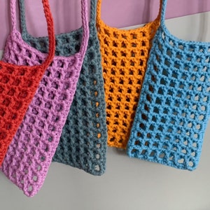 Häkeln Mesh Handytasche, häkeln Mini Crossbody Bag, Boho Frauen Accessoires, Schultertasche