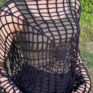 Gehäkelter Web Pullover, Halloween Spinnennetz, Gruselig gemütlich, Grunge Fairycore Top, Halloween Party Pullover, Halloween Kostüm, Geschenk für Sie