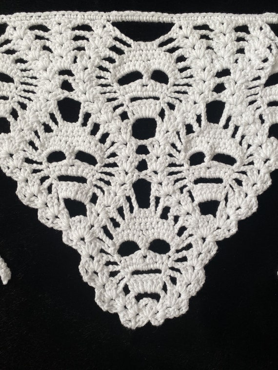 Cute Black with White Skulls Crocheted Handmade Bandana Amazon.com: Acenail Halloween Headbands Black Skull Crochet  main image 4