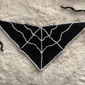 Crochet Spiderweb Bandana halloween Crochet Bandana head Scarf