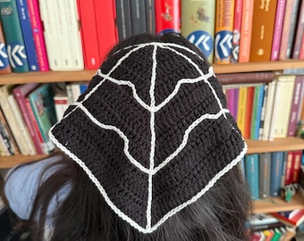 Crochet Spiderweb Bandana,Halloween Crochet Bandana,Head Scarf,Halloween Gift,Hair Kerchief,Boho Clothing,Hair Accessory,Halloween Accessory
