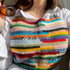 Crochet Miu Miu Inspired Top,Woman Crochet Bralette,Knit Multicolor Crop for Woman, Festival Clothing,Summer Top,Gift for Girlfriend