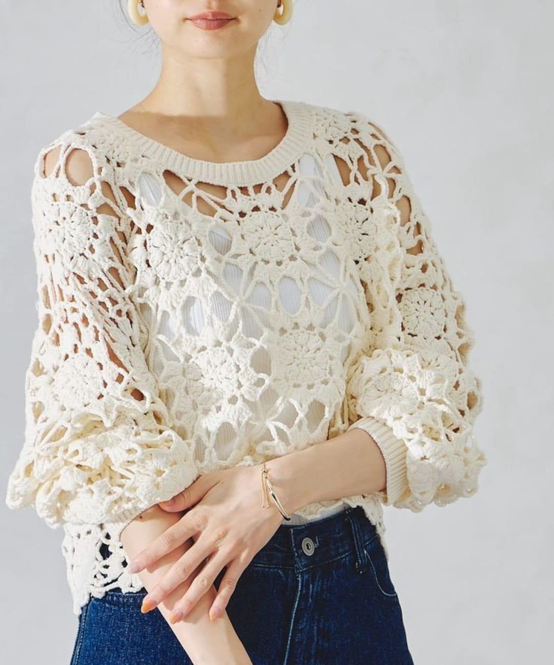 Crochet Lace Sweater,crocheted White Lace Sweater,knit Festival ...