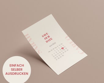 RETROLOVE Save Our Date Karte | A6 | Personalisiert | Print yourself