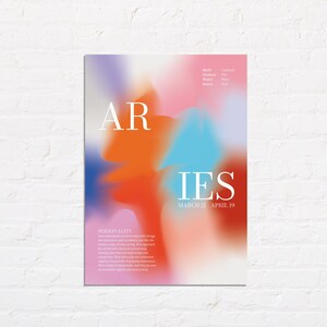 Póster ARIES | Aries | Regalos | Veneno | Arte de pared | Signo del zodíaco | Signos del Zodíaco | Cartel de astrología | Descarga digital | Imprimible