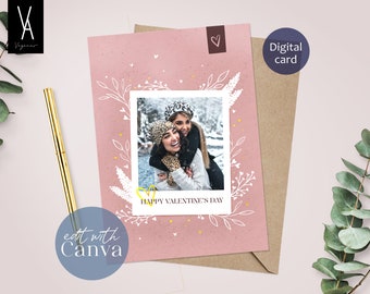 Instant love customizable photo card template for CANVA