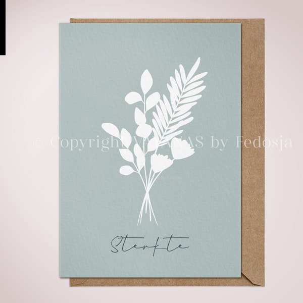 With sympathy - floral contour card - sterkte - condoleance