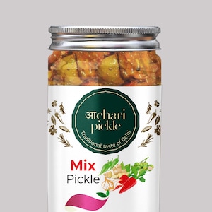 Homemade Mixed Vegetable Pickle: Traditional North Indian Achaar (400G)