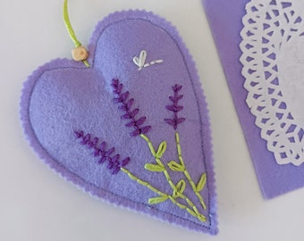 Lavender Sachet Bags Set 2 Heart Lavender Sachet Embroidery Lavender Air Freshener