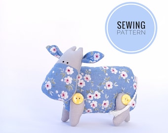 Cow Sewing Pattern: Tilda Toy Animal (PDF Pattern)