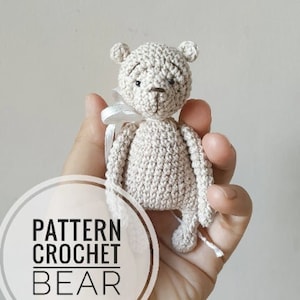 Tiny Crochet Bear Pattern: Miniature Amigurumi (PDF Pattern)