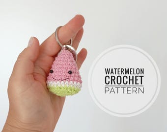 Watermelon Keychain Amigurumi Crochet Pattern: Mini Food Toy (PDF Download)