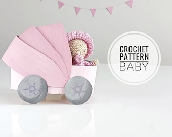 Baby Doll Crochet Pattern: Amigurumi Girl with Pacifier (PDF Pattern)