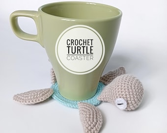 Turtle Coaster Crochet Pattern: Amigurumi Cup Stand (PDF Pattern)