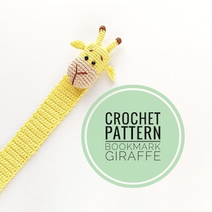Marcapáginas Patrón de crochet de jirafa Marcapáginas Patrón de amigurumi Patrón de micro crochet de jirafa