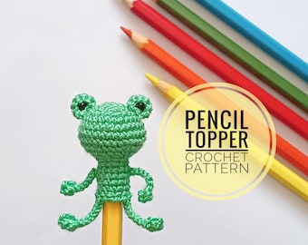 Frog Pencil Topper Crochet Pattern: Mini Amigurumi (PDF Pattern)
