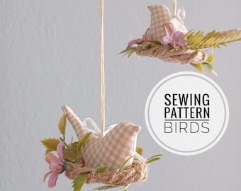 Naaipatroon textielvogel: lentedecor DIY (pdf-patroon)