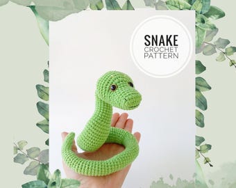 ヘビのあみぐるみかぎ針編みパターン、爬虫類のおもちゃ (PDF パターン)