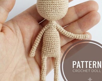 Tiny Amigurumi Doll Body Base Crochet Pattern (PDF)