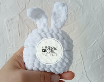 Airpod Pro Bunny Case Crochet Pattern: Amigurumi Plush Holder (PDF Pattern)