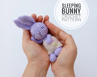 Sleeping Bunny Crochet Pattern: Tiny Amigurumi Rabbit (PDF Pattern)