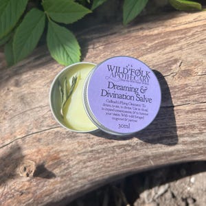 Dreaming & Divination Salve Cailleach&#39;s Flying Ointment: with wildcrafted Mugwort + Yarrow/dreamwork/ divination/meditation