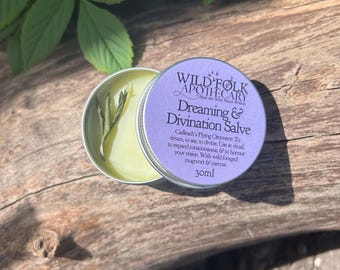 Dreaming & Divination Salve Cailleach&#39;s Flying Ointment: with wildcrafted Mugwort + Yarrow/dreamwork/ divination/meditation