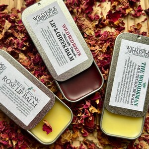 Organic Lip Balm Gift Set: Wild Rose, Wild Red Roots, The Woodsman image 3