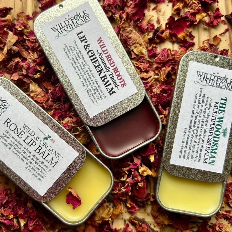 Organic Lip Balm Gift Set: Wild Rose, Wild Red Roots, The Woodsman image 3